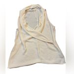 CAbi  Lola Womens Cream Blouse Faux Wrap Draping Cowl Neck Sleeveless Sz L Preppy Photo 3
