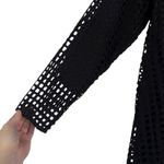 Megan Huntz Atlanta Black Windowpane 3/4 Sleeve Midi Dress Medium M Sheer USA Photo 3