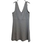 Loft  Fit & Flare Dress Geometric Print‎ Sleeveless V-Neck Career Size 8 Photo 6