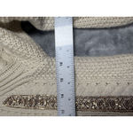 J.Crew  Sweater Womens XXS Ivory‎ Cable Knit Metallic Sequin Pullover Wool Blend Photo 7
