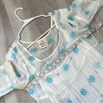 Meena Mahal Dress embroidered tiered sheer mini womens White medium indian party Photo 2