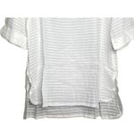 NWT J. Valdi Santa Barbara Big Shirt Tunic LaceUp Texture Stripe Coverup L White Size L Photo 7
