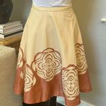 Anthropologie Odille Silk Floral Applique Sequin Full Midi Skirt Size 6 Photo 0