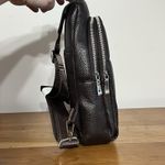 Men's Chest Pack Crossbody Bag PU Leather Handbag Chest Bag Handbag Shoulder Bag Black Photo 4