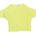 CECELIA bright yellow ribbed sweater size medium dolman sleeves boat neck Photo 0