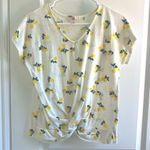 Como vintage  Lemon Patterned White Tee Photo 0