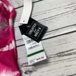 California Waves  Tie Dye Stripe One Piece Swimsuit Size L Pink White Lace Up New Photo 4