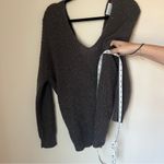 Jun & Ivy  Sweater Womens Size Large Twist Back Open Knit Grey Speckled Pullover Photo 2