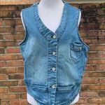 None Faded Denim Fashion Button Vest M/L Photo 0