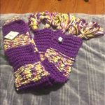 Isotoner ISOTONOR Violet Mlt-Clr Stripes Pom-Pom SCARF NWT Photo 4