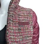 Members Only Women's Tweed Varsity Burgundy Hooded Jacket Photo 11