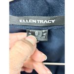 Ellen Tracy Velvet w/ Satin Trim Notch Lapel Single Breasted Blazer Dark Blue 8 Photo 2