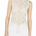 Guess ‎ ivory Gamilla lace mock neck top small new Photo 0