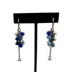 American Vintage Vintage Blue And Silver Dangle Earrings Hinged Clasp Photo 1