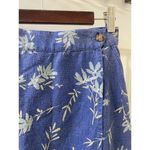 L.L.Bean Vintage 1980s  Linen Floral Wrap Skirt Blue Floral Pattern Size 6 Photo 1