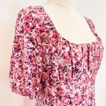 NWT Stillwater Women's Pink‎ Puff Sleeve Square Neck Floral Dress Size Medium Pink Photo 2