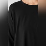 Eileen Fisher  Black Crewneck Boxy Stretch Jersey Tunic Top Size Medium Photo 2