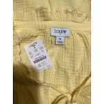 J.Crew  Shirt Womens Small Yellow Gauze Ruffle Tie Neck Long Sleeve Pullover Top Photo 3