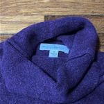 White + Warren Deep Purple Cashmere Turtleneck Tunic Sweater, Medium Photo 5