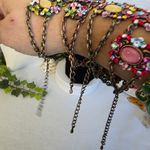 Vintage Copper Floral Chain Bracelet Red Photo 9