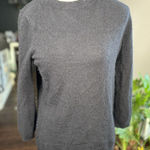 Talbots Women 100% Cashmere Sweater Crewneck Size Medium Black Preppy Holiday Photo 0
