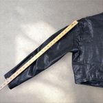 Vintage Women's Cropped Leather Biker Jacket Fits M/L First Moto Belted Black Size M Photo 7