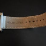 Premier Designs EUC  Elegant White Leather Strap Watch Analogue Square Adjustable Photo 5