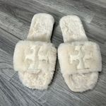 Tory Burch  Double T Shearling Slides Cream 8 Photo 1