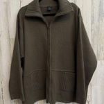 Tally Ho Women's Size 3X Plus Size Army Green Zip Sweater Jacket Heavy Warm Photo 0