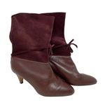 Ted Baker Maroon Suede and Leather Slouchy Twla Boots Size US 6 Photo 0