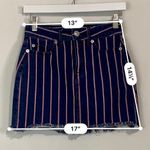 American Eagle Outfitters Women’s Hi-Rise Mini Denim Skirt Blue & Red Stripe 00 Photo 6