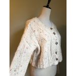 TALULAH Cream Speckled Knit Cropped Cable Knit Cardigan Sweater boho Y2K cottage Photo 1