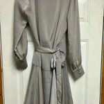 Sugar Lips  Silver Pirouette Satin Wrap Dress Size Small Photo 10