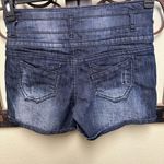 Blue Asphalt dark wash high rise triple button denim shorts Photo 1