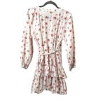 MAIA BERGMAN Floral‎ Eyelet Wrap Mini Dress Sz XL White Photo 4