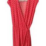 Bella Ella Coral Wrap Dress Womens Size Medium Circles Sleeveless Photo 2