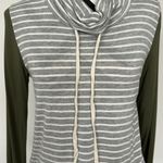 7th Ray 7th Rey Olive and Grey Cowl Neck Top Sz SM Photo 1