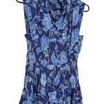 Derek Lam Collective Junia Ruched Sleeve Blue Floral Dress Photo 5