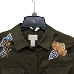 Chico's Embroidered Army utility field boho Jacket Green Size 0 XS Size 4 US Photo 1