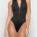 SKIMS NWT  Zip up Sleeveless One Piece Swimsuit Black Onyx Size S Photo 0