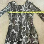 Jennifer Lopez  Snakeskin Print Long Sleeve Lightweight Lined Sheath Dres… Photo 6