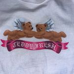 Teddy Fresh  Angel Bear White Crop Long Sleeve T-shirt Medium Photo 1