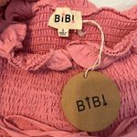 BiBi NWT SzS pink ruffle trim elastic bodice adjustable spaghetti straps top Photo 2