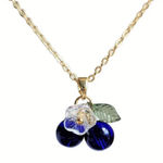 Blueberry Flower Necklace Gold Photo 0