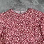LOGO By Lori Goldstein Logo Lori Goldstein Blouse Floral Print Long Sleeve Ruffle Hem Pink Red Size S Photo 3