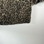 Michael Kors Animal Print Blouse Shirt Tan Black Peasant Flowy Ruffles Sz Large Photo 6