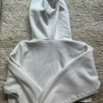 Aritzia TNA Cozy Fleece Boyfriend Cropped Hoodie White Size XS Photo 4
