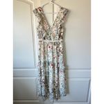 Chelsea28 Floral Print Ruffle Trim V-Neck Tiered Midi Dress Frock Fairy Small Photo 1