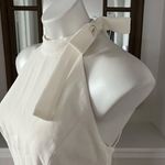 After Six  Bow Neck Crepe Gown Ivory Halter Dress, Size 10 New with Tag Photo 5