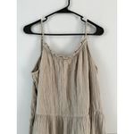 Anthropologie Daily Practice  Dress Light Gray Tiered Cotton Gauze Midi Sz Large Photo 2
